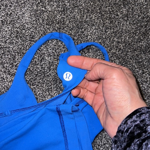 Lululemon reversible racerback tee royal blue top. - Picture 6 of 7